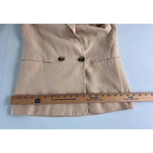 H&M Women's Tan Blazer Jacket Viscose Polyester Blend Size 3XS - Picture 9 of 12